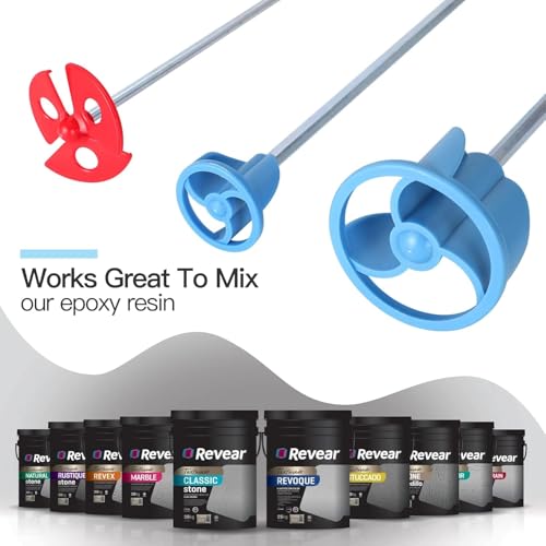 2 Pcs Paint, Epoxy Resin, Mud & Ceramic Glaze Mixer Paddle Blades - color: Big Blue-38cm