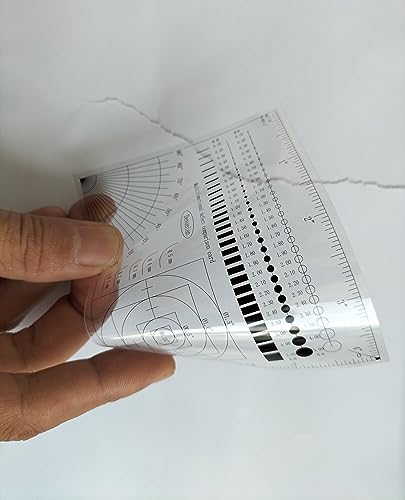 Multi-Function Inspection Gauge - Crack/Scratch/Angle Measurement Tool for Surface Defects & Size Comparison | Dual-Sided Laminated Wear-Resistant Ruler, 5PCS
