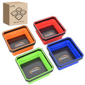 GOOACC 4Pcs Square Collapsible Magnetic Trays Set Red Orange Blue Green - color: Red/Orange/Blue/Green