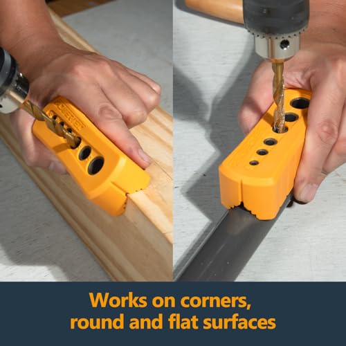 POWERTEC Drill Guide Block for Straight Holes with 6 Bit Sizes (71971-P2) - style: 2PK Multi-Functional Drill Guide Jig Block
