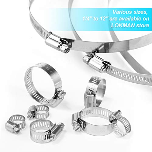 Hose Clamp, 20 Pack Stainless Steel Adjustable 6-12mm Size Range Worm Gear Fuel Line Clamp for Plumbing, Automotive And Mechanical Application - size: 6-12mm