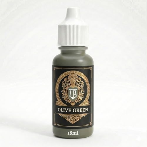 Ludus Bellum Miniature Paint Olive Green Color 18ml Dropper Bottle - color: Olive Green