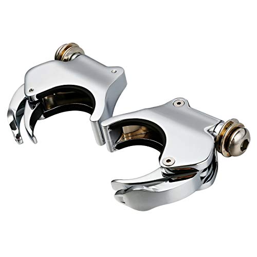 Green-L 4 Pcs Chrome 49mm Detachable Windshield Clamps Fit for Harley Dyna - color: Chrome, size: 49mm 4pcs