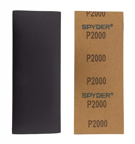Spyder 10-Sheets Silicon Carbide 2000 Grit Sandpaper, 9 x 3-2/3 Inch, Wet Dry Abrasive for Metal, Plastic, Automotive, Stone, and More (500027) - style: 2000 Grit