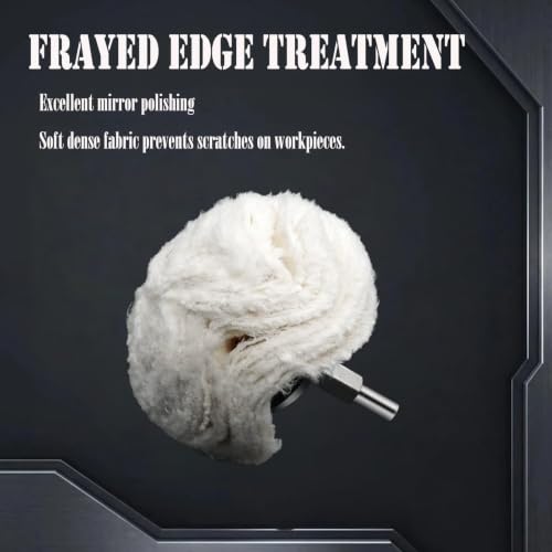 3 Pcs 1/4" Shank White Flannelette Polishing Ball - style: Ball shape