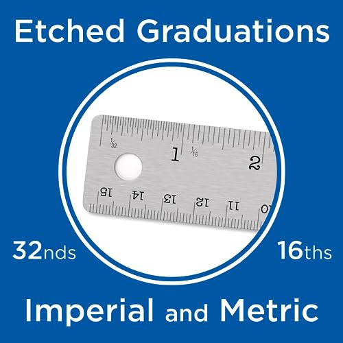 ALVIN R590-12 Inking Ruler with Nonskid Cork Back, Stainless Steel, 12" x 1-1/8" Size - style: 12"