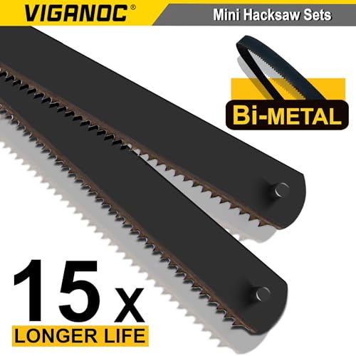 6-inch Mini Hacksaw and Miter Block Set - 150 mm Cutting Hand Saw with 5Pc Bi-metal Blades - style: Hacksaw with 5Pc blades