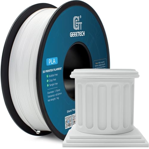 Geeetech White PLA 3D Printer Filament 1.75mm, 1kg Spool (2.2lbs) - color: 1kg Pla White