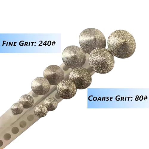 6 Pcs 1/8'' Shank Umbrella Shape 80 Grit Diamond Burr Set - color: 80# Diamond Burr