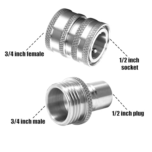 M MINGLE Pressure Washer Adapter Set, Stainless Steel Quick Disconnect Kit - color: Stainless Steel