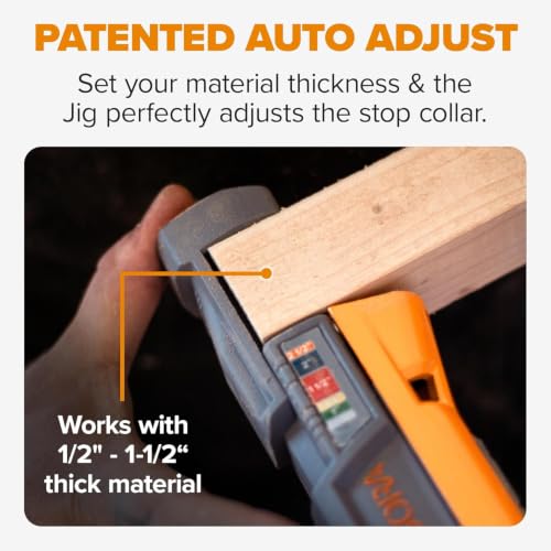 BORA Pro Compact Metal Pocket Hole Jig Kit with 50 Screws, Auto Calibrating - size: Jig w/ 50pc Screw Set