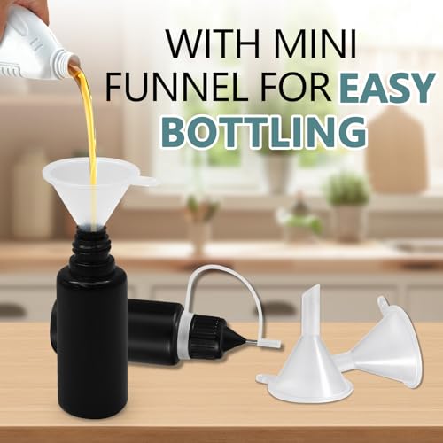 HARSKIYER 10ml Precision Tip Bottles, 10 Pcs Black 2 Funnels - size: 10ml