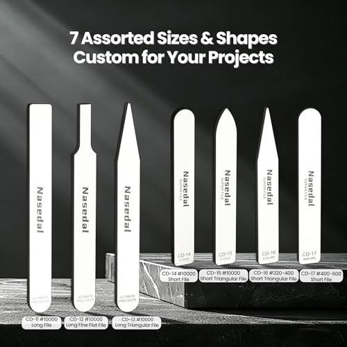 7 PCS Hobby Model Glass File for Gunpla, 3D Prints Polishing Tool - style: 7pcs Complete Kit