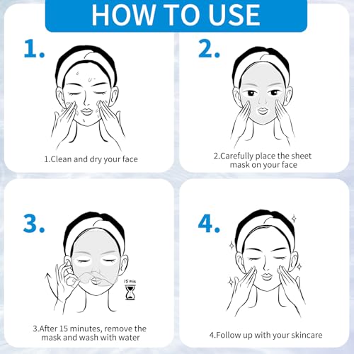 Hyaluronic Acid Mask, Hydrating Face Mask, Pack of 10 - color: Hyaluronic Acid