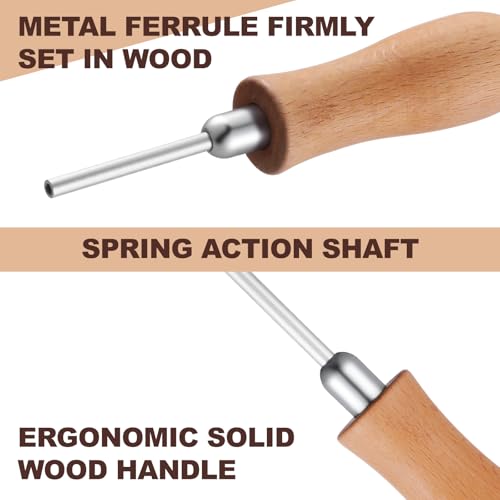 2 Pack Magnetic Brad and Nail Driver Package Pin Pusher Tool Magnetic Brad Driver with Wooden Handle for Tool Accessories