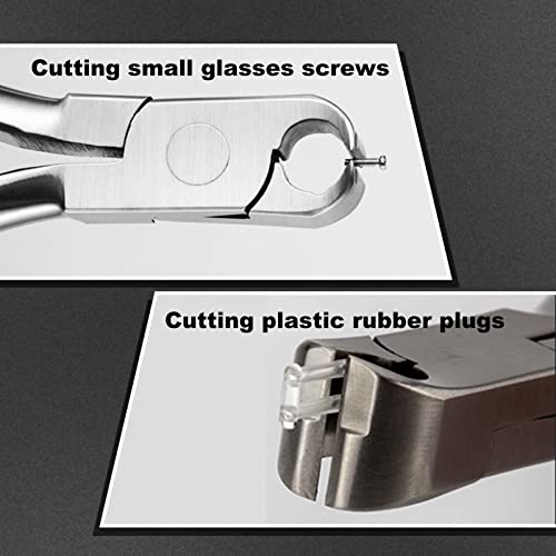 Eyeglass Cutting Pliers 5 Inch Eyeglasses Repairing Plier for Cutting Long Screws Plastic Rubber Plugs Eye Glasses Repair Cutter Plier with Professional Eyeglass Repair Screwdriver - size: H