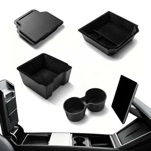 Flocked Console Organizer for Tesla Model Y L, Model Y & Model 3