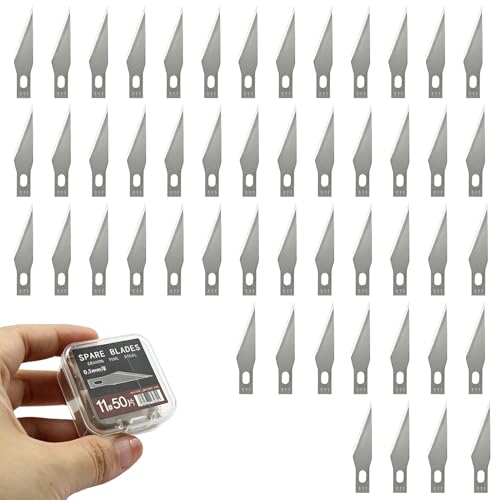 50 Pcs Xacto Blades For Medium To Heavy Craft, Hobby, Scrapbooking,Stencil