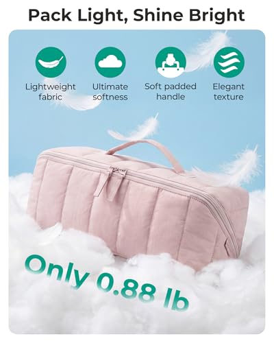 BAGSMART Hair Tool Travel Bag Compatible with Shark FlexStyle, Wide Open - color: Baby Pink