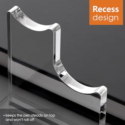 SANRUI 2 Tier Acrylic Pen Holder Display Stand, Clear Desk Pencil Rack - style: 2 Tier
