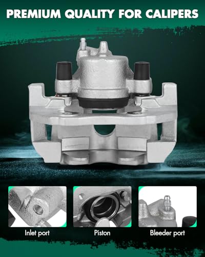 SCITOO Front Left+Right Brake Calipers with Bracket 18B4948 18B4949 - size: Front[18B4948 & 18B4949]Silver