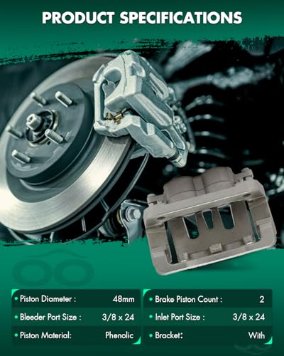 SCITOO - Rear Right Disc Brake Caliper Assembly With Bracket For Ford - size: Rear Passenger[18B4920]Silver