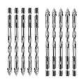 Four-Flute Sawtooth Eccentric Drill Bit, Multifunction Drill Bit Set High Hardness Skewed Head Eccentric Drill (Silver,10PC: 6MM) - color: Silver, size: 10PC: 6MM