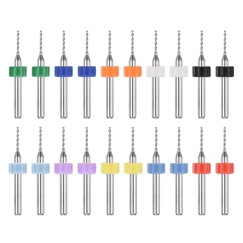 PATIKIL 20 Pack 1.05mm Micro Drill Bits Carbide Tungsten Steel - size: 1.05mm