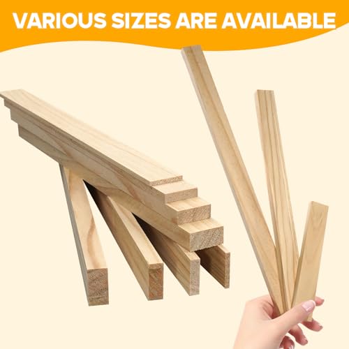 Wood Strips 1/4"x 1" x 17.5", 20 PCS Wood Planks Slats Trim for Wall - size: 1/4x1x17.5 inch-20 PCS