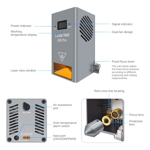 LASER TREE 20W Diode Laser Module, High Precision for Wood & Metal