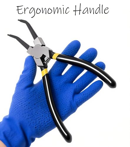 Bent Internal Snap Ring Pliers 9",Internal Spring,Anti-Rust,Head Size:0.08". - size: Bent Internal