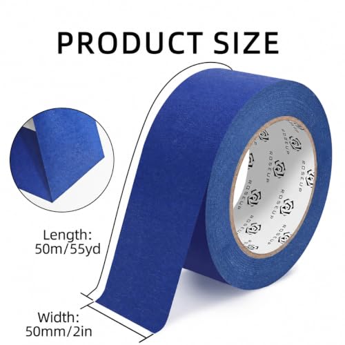 Blue Painters Tape 2 Inch x 55 Yds, 6 Pack Clean Removal Masking - color: Blue
