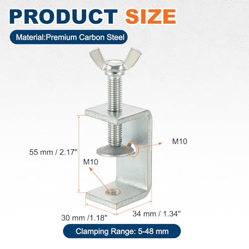 HARFINGTON Carbon Steel C Clamps 55mm Mini Tiger Clamp Adjustable - size: 55mm