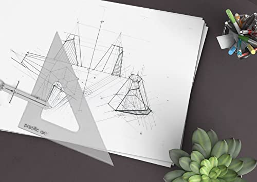 Pacific Arc's Scholastic Triangle - 12 inch - Smoke - 45/90 Angle - Polystyrene - Inking Edge - Technical Drawing Tools, Drafting, Architect and Engineering. - style: 12 inch, 45/90