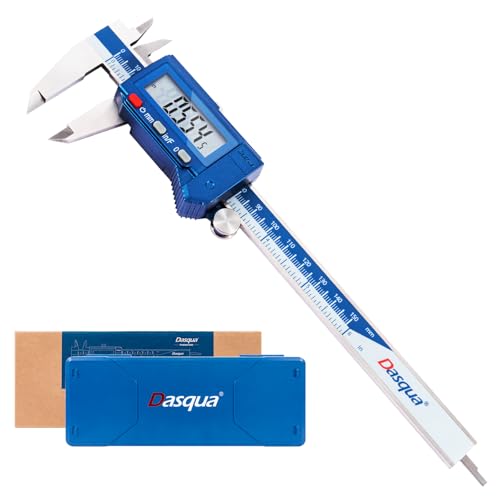 Dasqua 6” IP54 Digital Caliper, Stainless Steel Water-Resistant Precision Measuring Tool with Large LCD, Inch/Metric/Fraction Switch, Resolution 0.0005"/0.01mm/1/128, Accuracy ±0.001"/0.02mm - size: IP54 6"