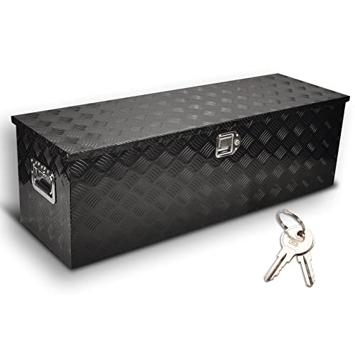 48" Aluminum Truck Tool Box with Lock, Black(48"×15"×15") - color: Black, size: 48"x15"x15"