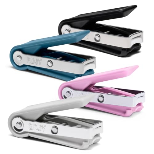 EDJY Fingernail Cutter Nail Cutter Stainless Steel - Mixed Color (4-Pack) - color: Mixed Rainbow 4-pack