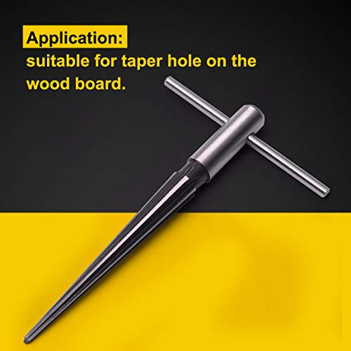 ATOPLEE T Handle Reamer, Tapered Straight Flute Handle Hole Pipe Reaming Tool for Wood Latches/Guitar/Woodworker/Luthier/Repairman Maintenance (5-16mm)