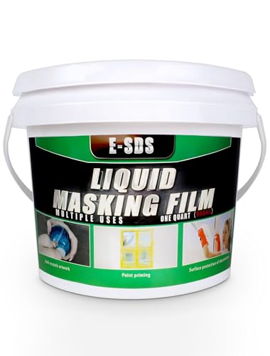 E-SDS Masking Liquid Tape, 32 fl.oz Transparent Peelable Coating for Window - size: 32 fl.oz