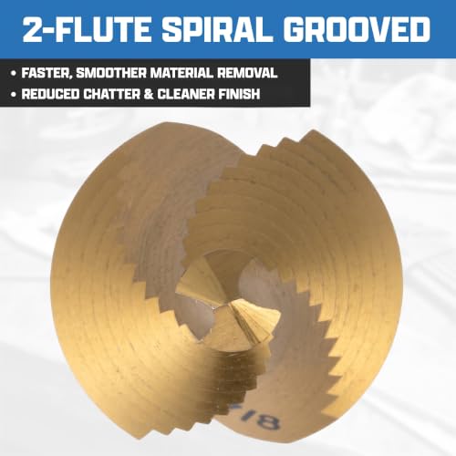 NEIKO 10621A Step Drill Bit, 1 Step 7/8" Spiral High Speed Steel, Titanium Nitride Coated, 1/4" Quick Change Step Bits for Steel, Metal, Wood, Plastic, Unibit Cone Drill Bits, Two Flute - size: #7 (7/8", 1S), style: Spiral