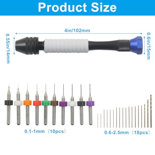 OSVJE 57 Pieces Micro Hand Drill Set, Black
