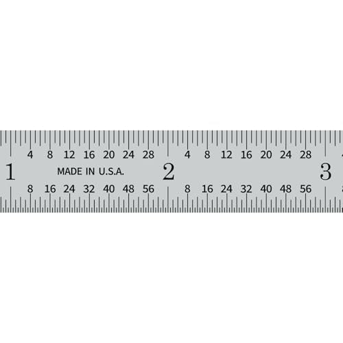 PEC Tools 12" Metal Ruler, Flexible, 4R Graduation, Inch Measuring Tool - color: Carbon Steel-Flexible, size: 12"