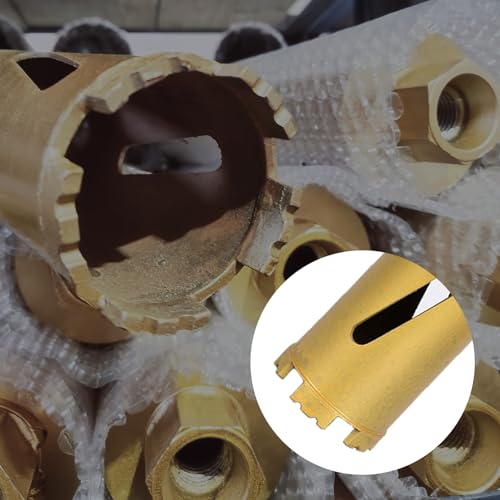 6" Dry Core Drill Bits for Cured Concrete with Rebar Brick Block Masonry etc 12.2in/310mm Drilling Depth，10mm Diamond Segment Height，2 Adapters - size: 6 inches