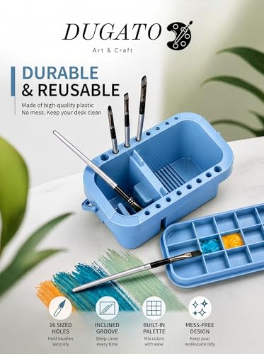 DUGATO 3-in-1 Paint Brush Cleaner, Brush Basin Washer, Blue - color: Blue