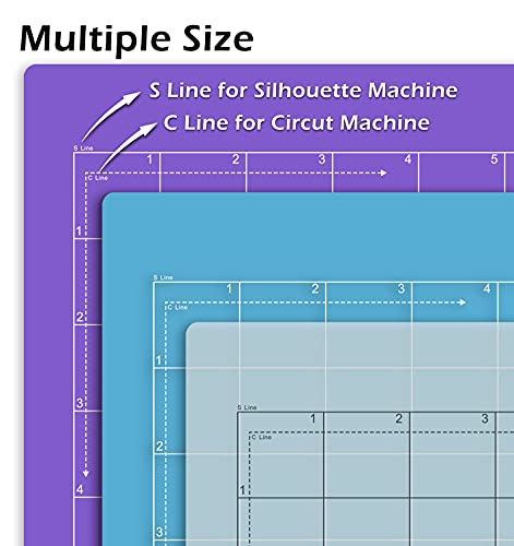 ReArt Cutting Mat for Silhouette Cameo - 12" x 24" 4 Pack 12"x12" 4 Pack Adhesive Cut Mat Replacement Set Matts Vinyl Craft - color: Standard 8 Packs