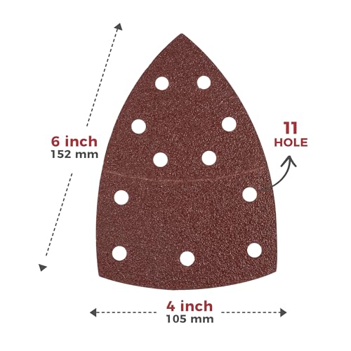 S SATC 60 PCS Mouse Sander Sandpaper 11 Holes Detail Sander Sandpaper Palm Sander Paper Hook and Loop Sander Pads Triangular Sanding Sheets Assorted 40/60/80/120/180/240 Grit - style: 60PCS 11 Hole 40/60/80/120/180/240 Grit