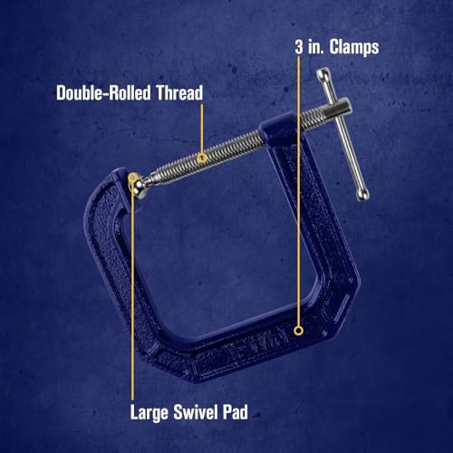 Irwin Quick-Grip 100 Series Deep Throat C-Clamp, 3 In By 4 1/2 In - size: 3 in, style: Deep Throat
