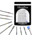 MelodySusie 10pcs Nail Drill Bits Diamond Cuticle Set Silver - color: Silver, size: 10 Piece Set