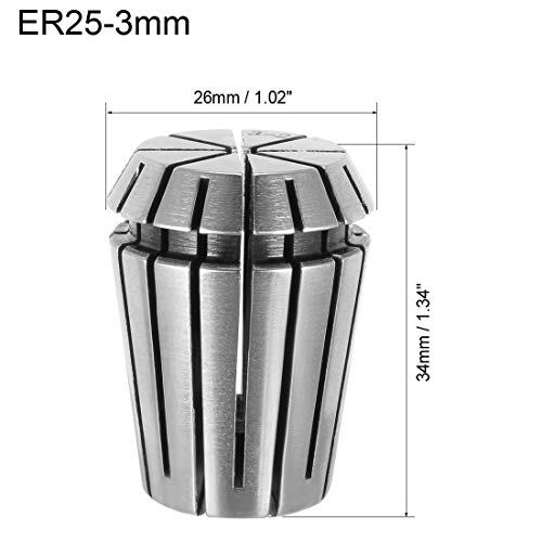 uxcell ER25 3mm Spring Collet Chuck for CNC Engraving Machine Lathe - size: 3mm