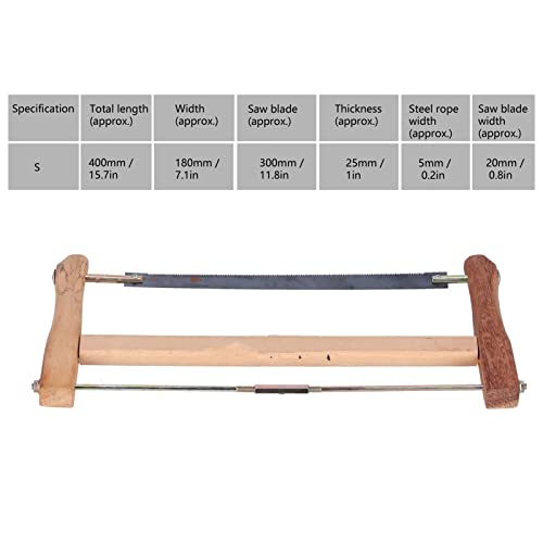 Frame Saw, Teakwood Handsaws, Blade Replacement Carpenter Hand Bow Wood Cutting Tool, Portable Frame Saw for Cutting Wood(400mm) Cut Percussion Tool, Hack Saw Blade - size: 400mm